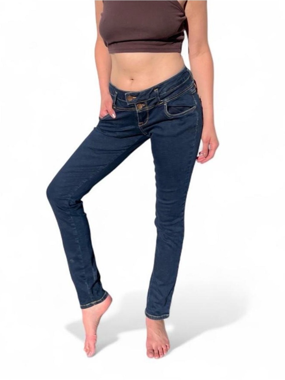 Designer Danish low rise Indigo skinny jeans